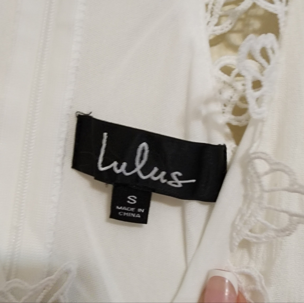 Lulus This is Love White Lace Maxi Dress S Wedding Vacation Resortwear Beach - Picture 10 of 10